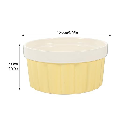 PRETYZOOM céramique bol de pudding Yellow pour cuisson miniature scene de cuisine