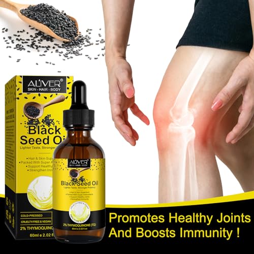 Huile de nigelle bio de qualité supérieure pour tous les âges - Bienfaits pour le corps, les cheveux et la peau - 60 ml 