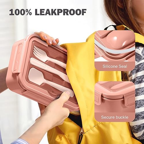 Boîte À Sandwich Diboniur Enfant Adulte Rose 1400ml Microwave_Lavaveisselle